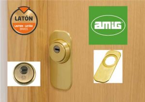 escudo cerradura amig dorado