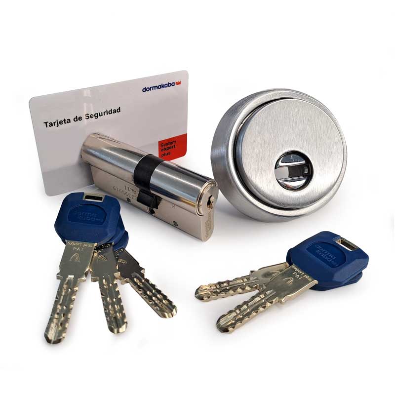 Kit Seguridad Bombín KABA-EXPERT-PLUS-Escudo-Proteccion DISEC KRIPTON niquel